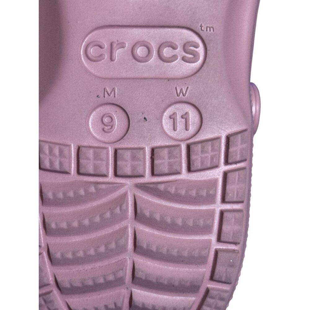 Crocs Classic Clog Shoes Pink With Ventilation Holes  Heel Strap For m 9 w 11 - Picture 6 of 6
